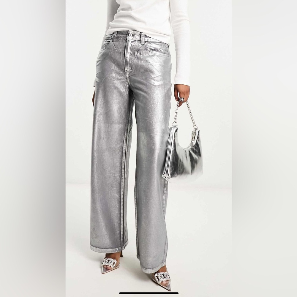 ASOS dad Jean in silver